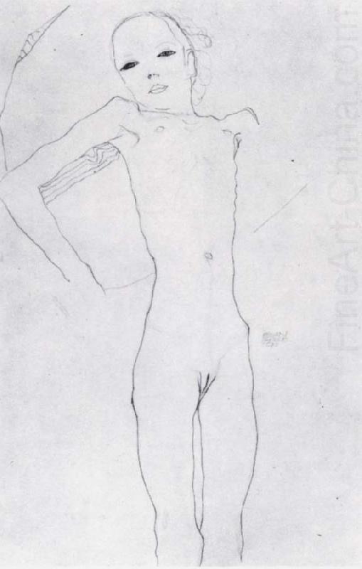 Nude girl, Egon Schiele